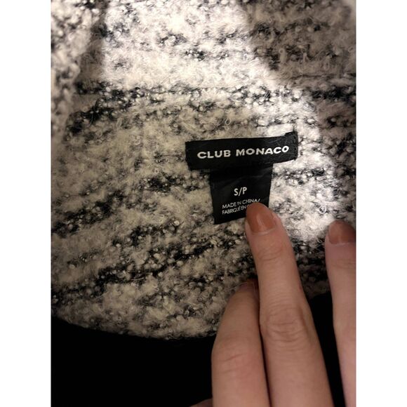 Womens Club Monaco Jacket Tweed Mohair/Wool Full Zip Collar Gray Size S - Picture 4 of 7